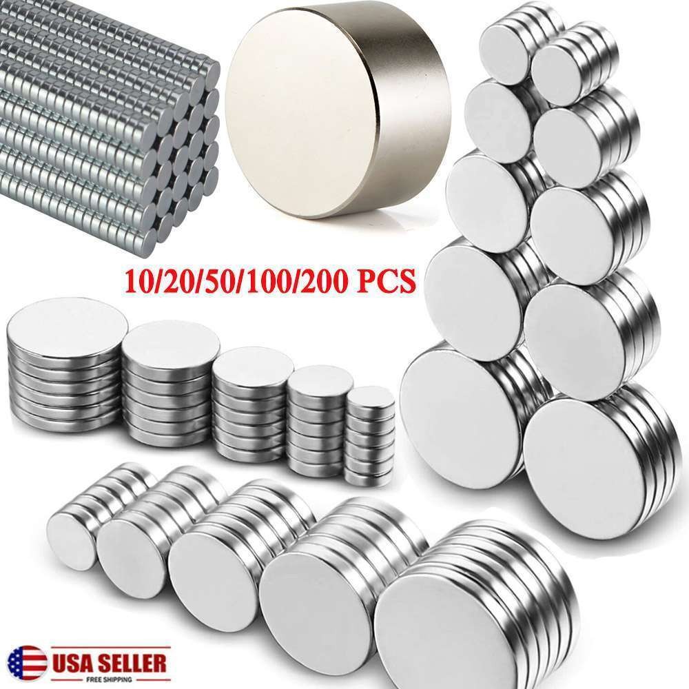 20-200pcs Round N52 Strong Disc Rare Earth Neodymium Magnet Crafts DIY Projects