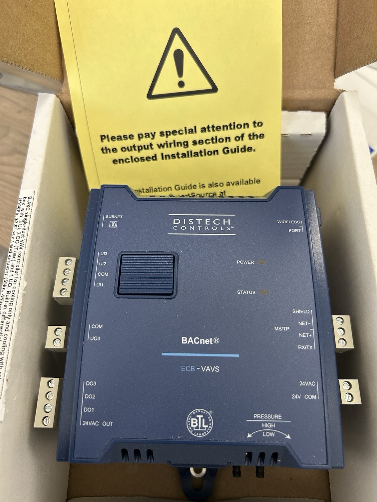 Distech Controls ECB-VAVS (IMP) BACnet VAV Controller CDIB-VASX-IMP-10 24VAC