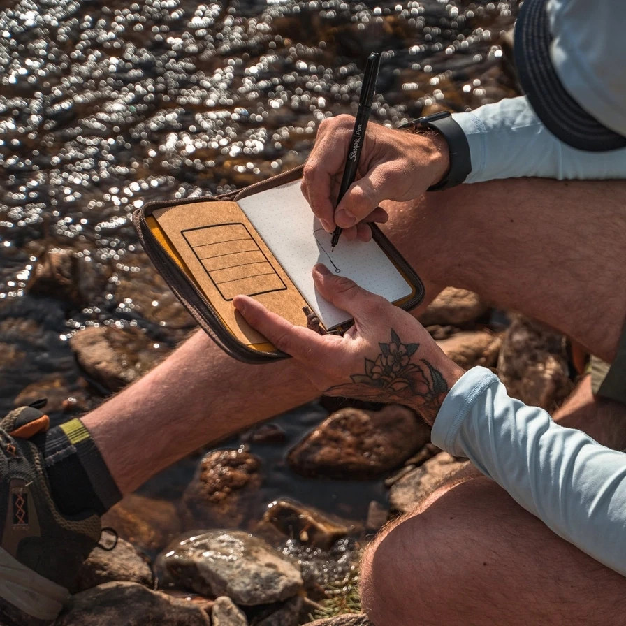 LOCHBY Pocket Journal Brown | Notebook Cover | Water Resistant Waxed Canvas