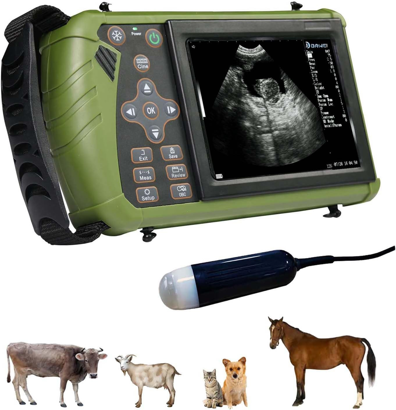 DAWEI Professional Vet Ultrasound Machine Portable Veterinary Handheld Scanner