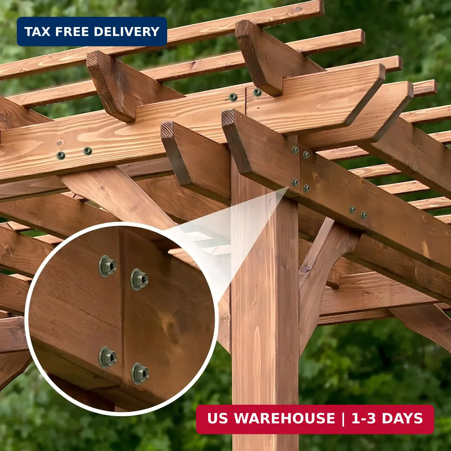 #14 x 8 Wood Structural Screws 50 Pack Hex Head Lag Screws, Rust Resistant Timbe