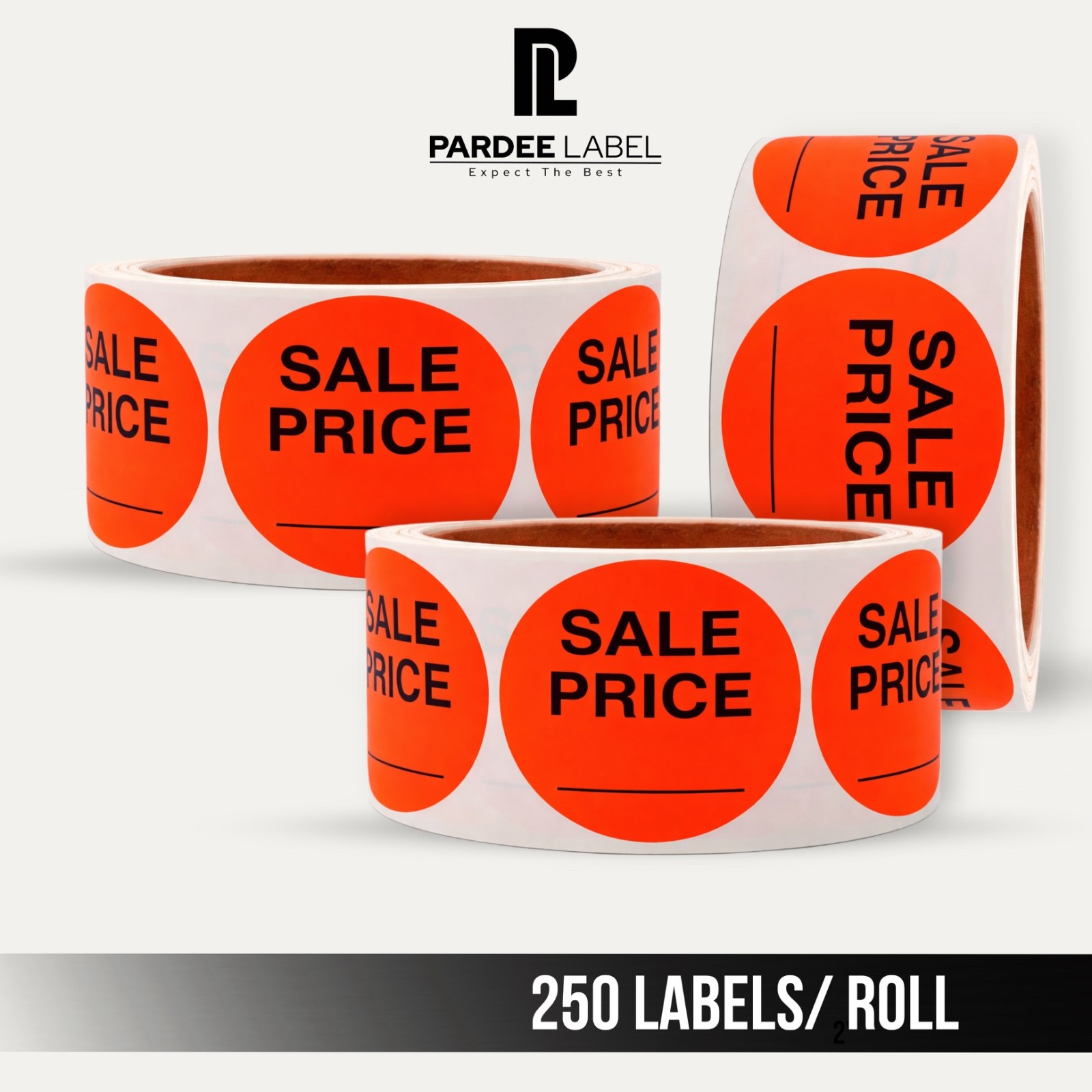 Sale Price Stickers Neon Red 2” Circle 250 Labels Per Roll Retail Labels