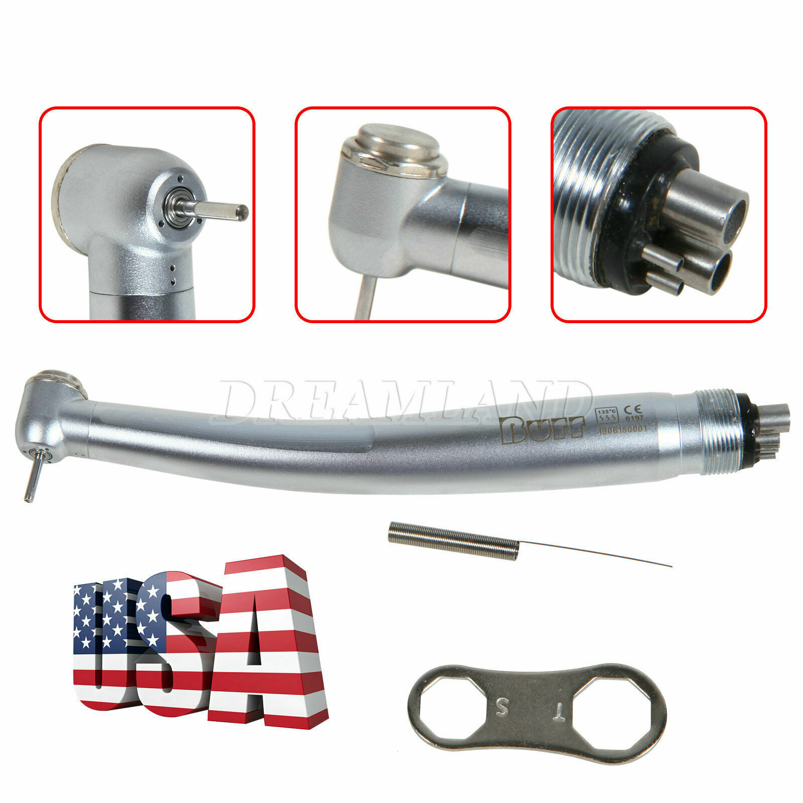 10pcs NSK PANA MAX Style Dental High Speed Handpiece Push Button 4 Hole U3BM