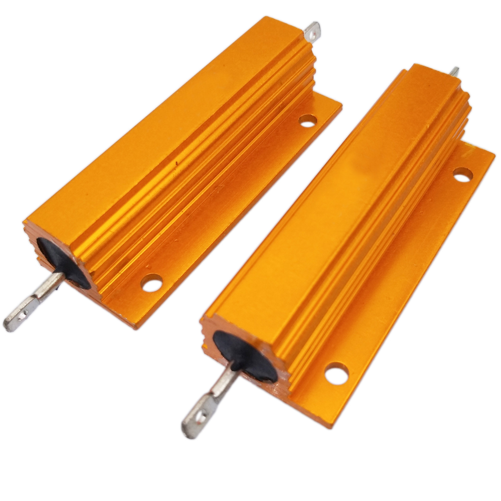 2x 100 ohm 100R 100W Watt Aluminum Housed Metal Case Wirewound Resistor