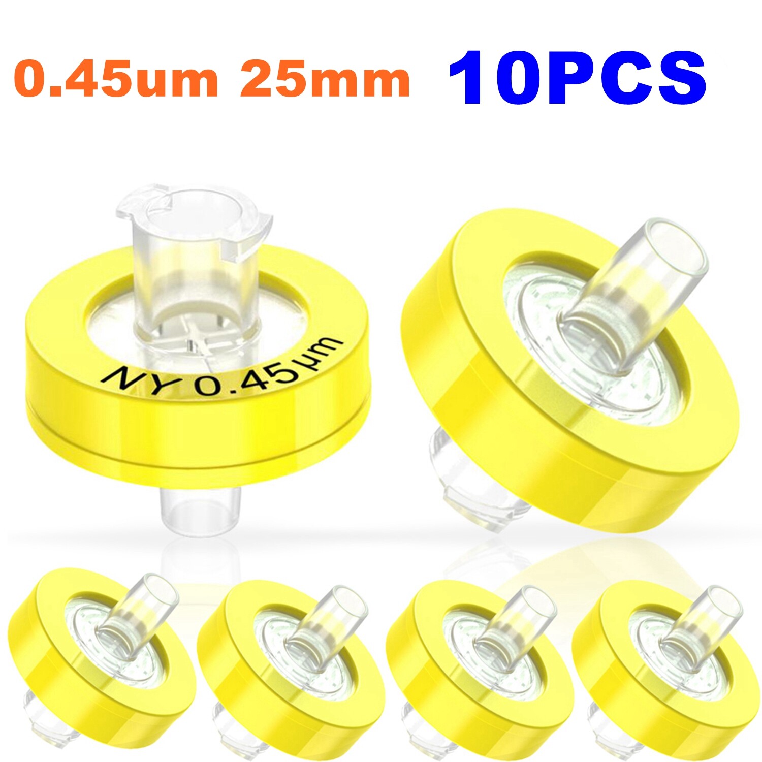 Nylon Syringe Filter 0.45μm Pore Size 25mm Diameter No Sterile Hydrophilic