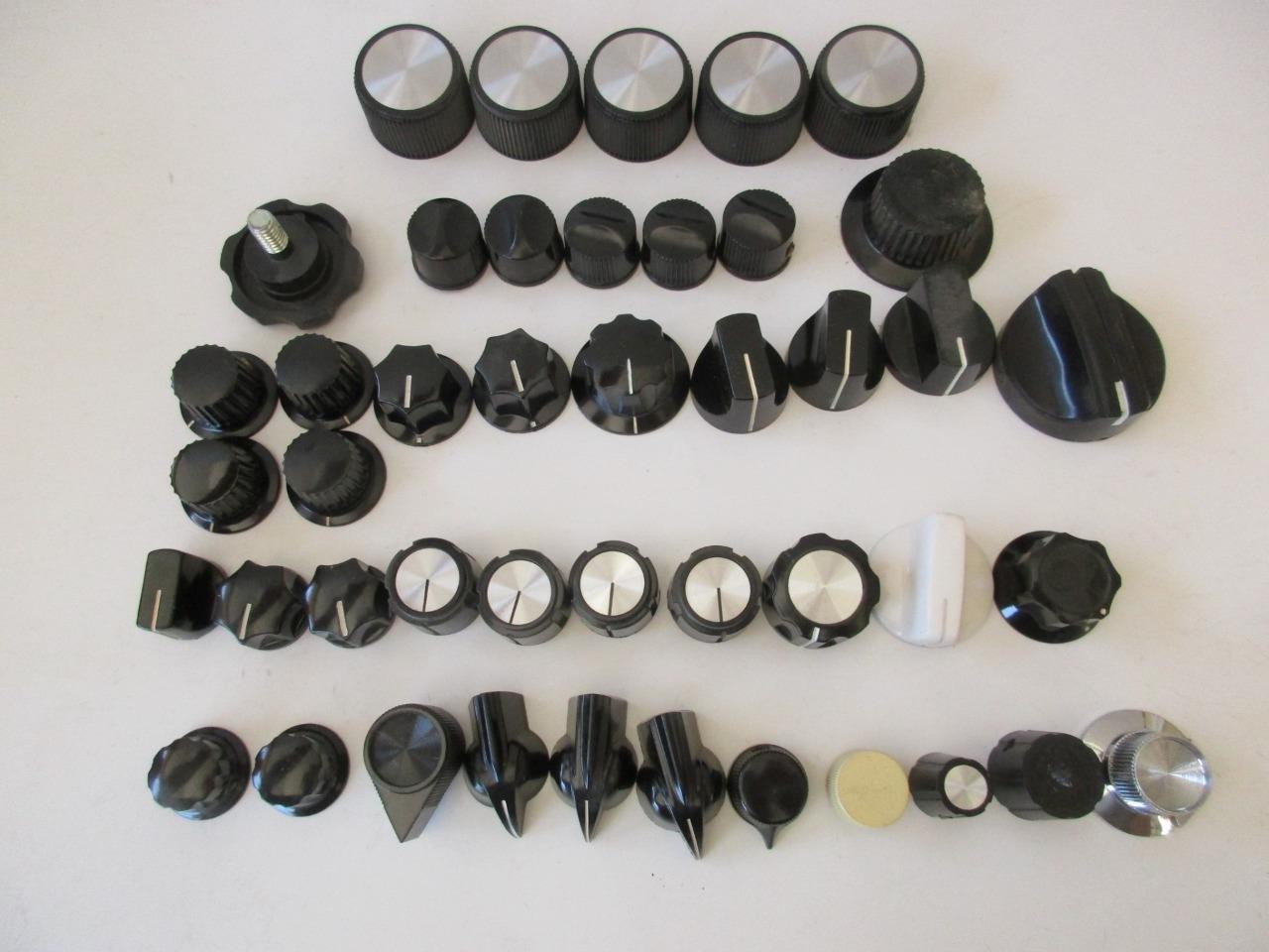 HUGE 44 Lot KNOBS Pointer Volume Radio Ham Potentiometer Assorted Vintage NOS