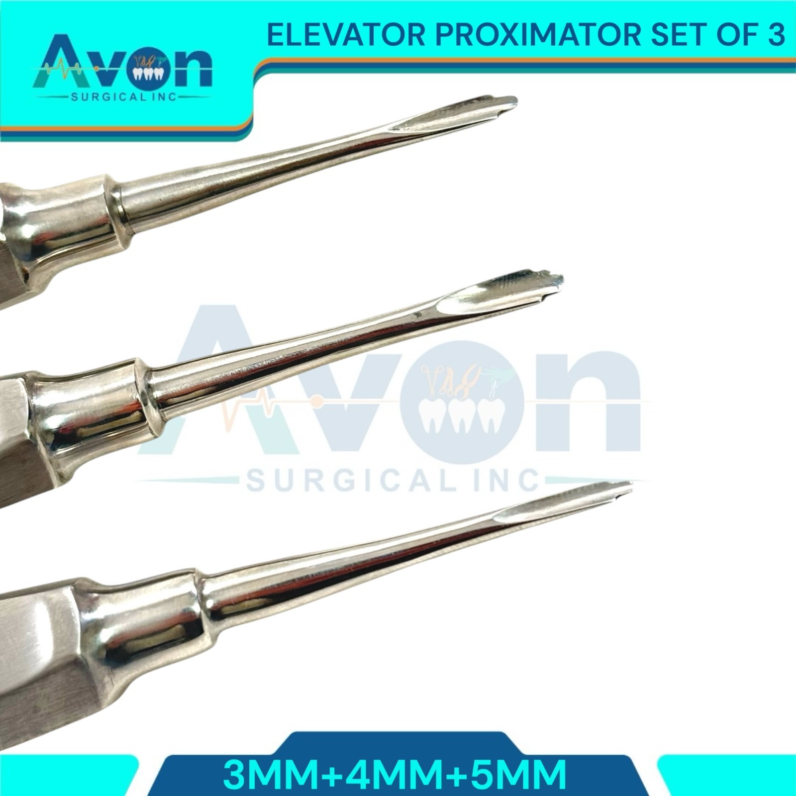 GERMAN 3 LUXATING PERIOTOMES DENTAL ATRAUMATIC EXTRACTING ELEVATORS 3MM 4MM 5MM