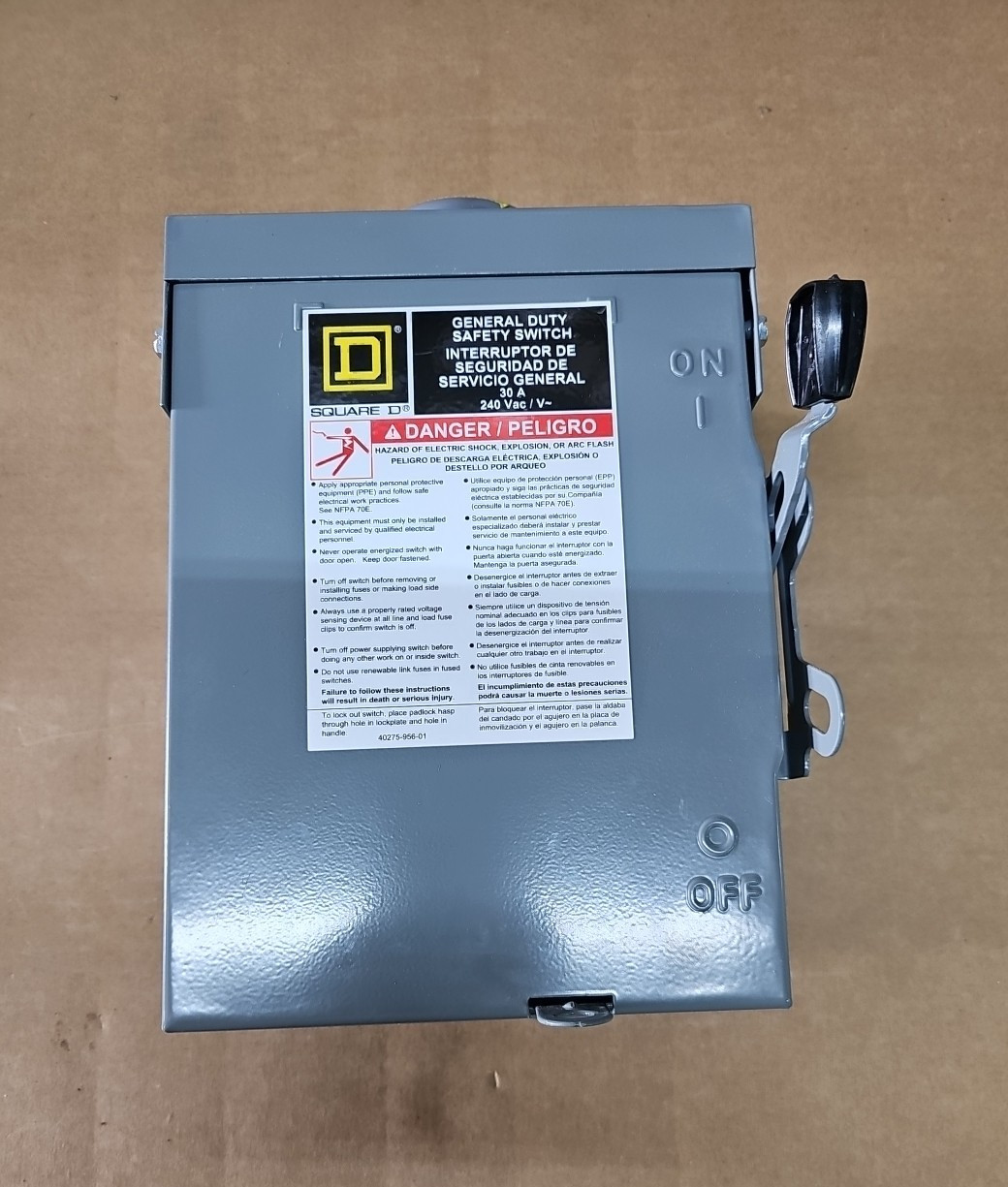 Square D D221NRB General Duty Safety Switch 240VAC 30A