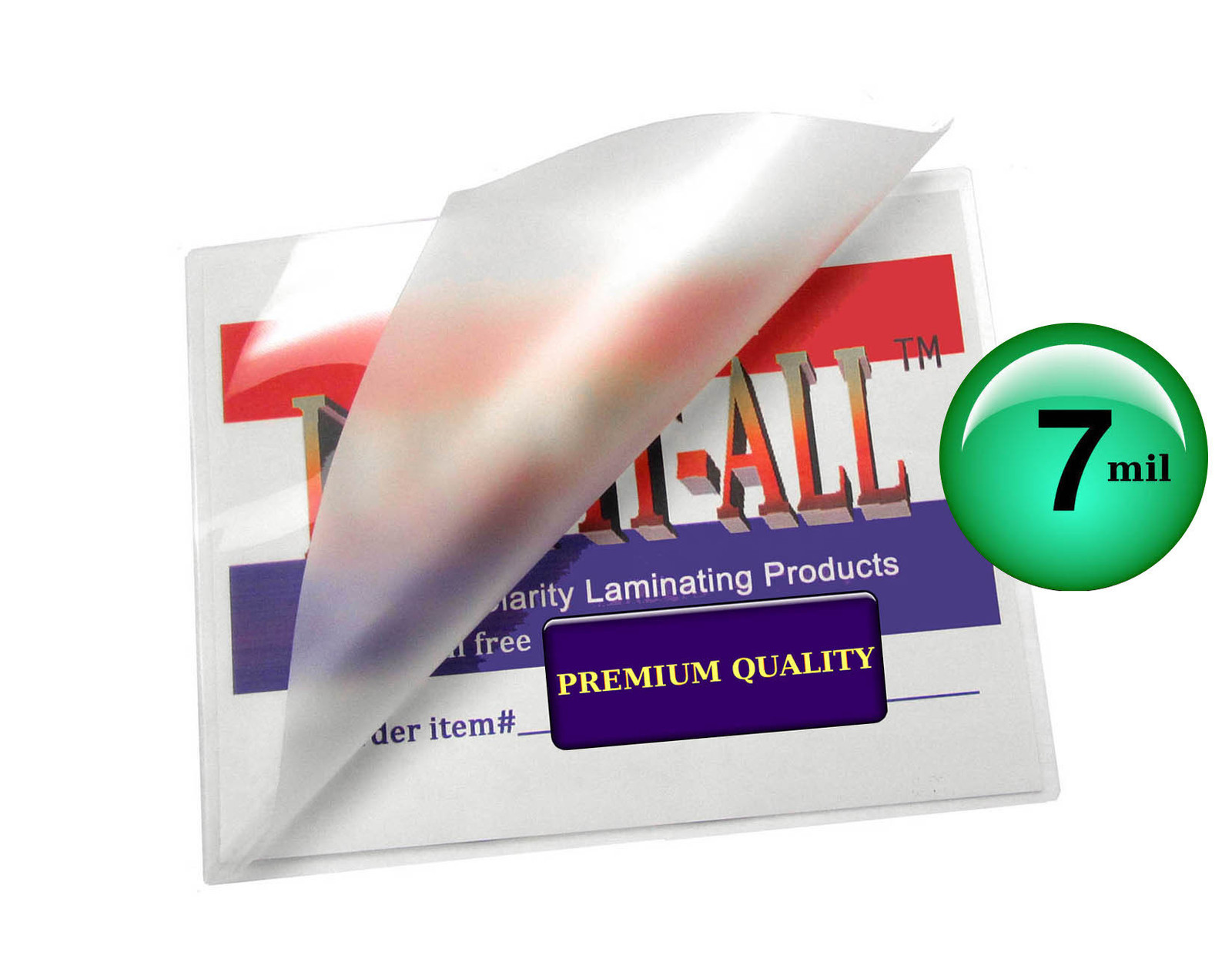 500/pack LAM-IT-ALL 7 Mil 2-1/8 x 3-3/8 Hot Laminating Pouches Credit Card size