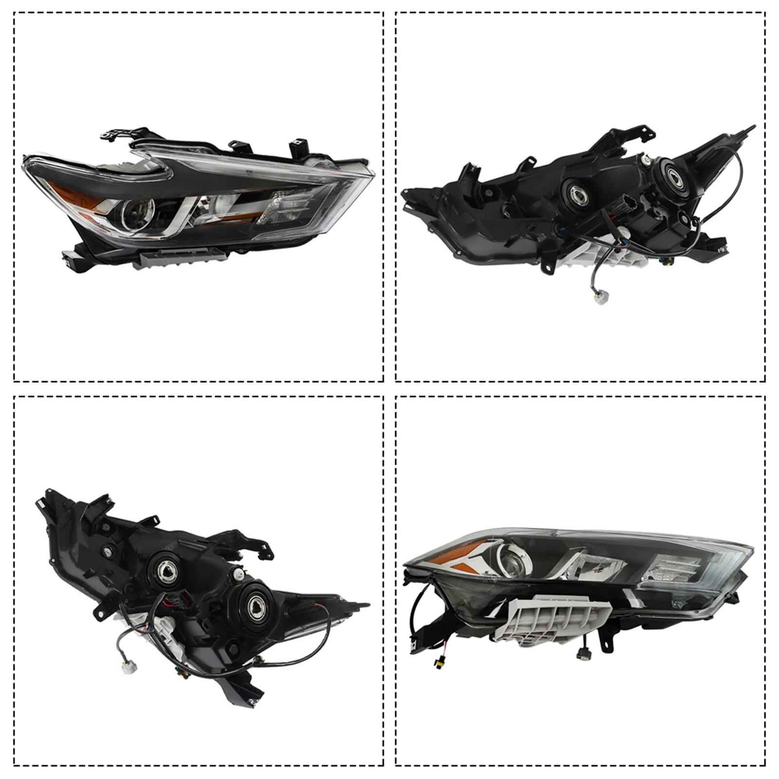 Maxima 2016-2018 Headlight Assembly Black Projector Right Side RH