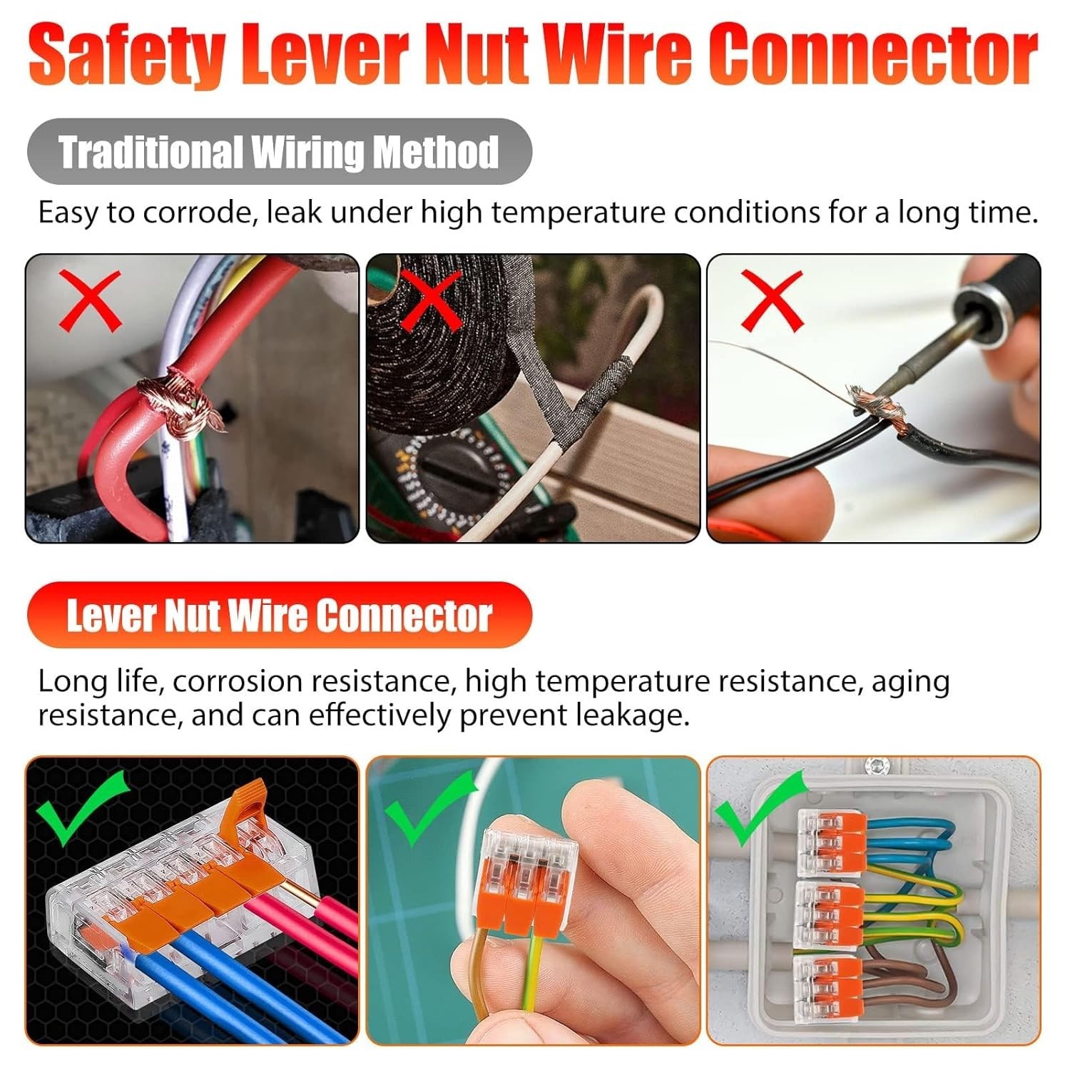 90Pcs For Wago 221 Lever Nuts Compact Splicing Wire Connectors – 2/3/5 Terminal