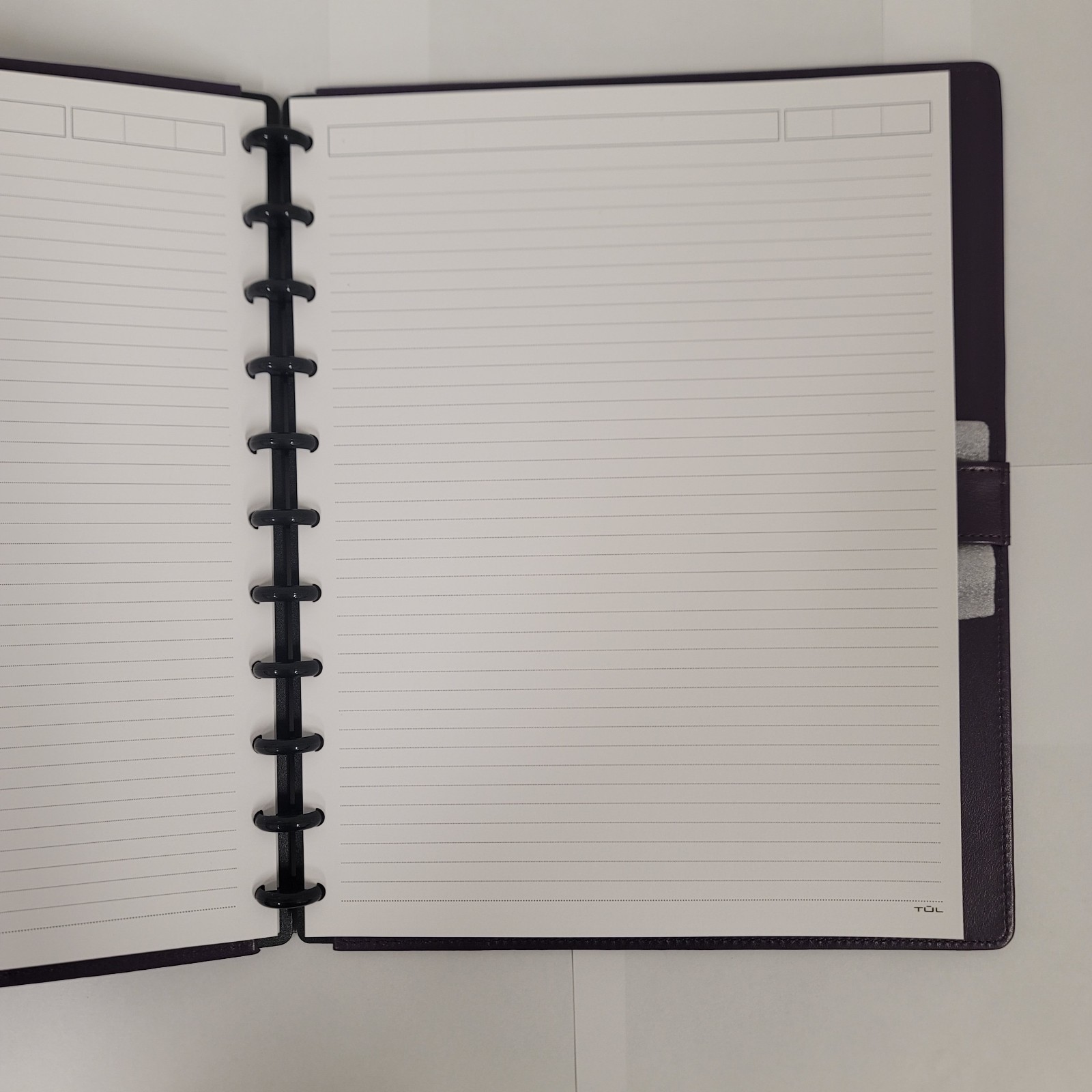 TUL Custom Note-Taking System Discbound Leather Notebook, Letter Size, Purple