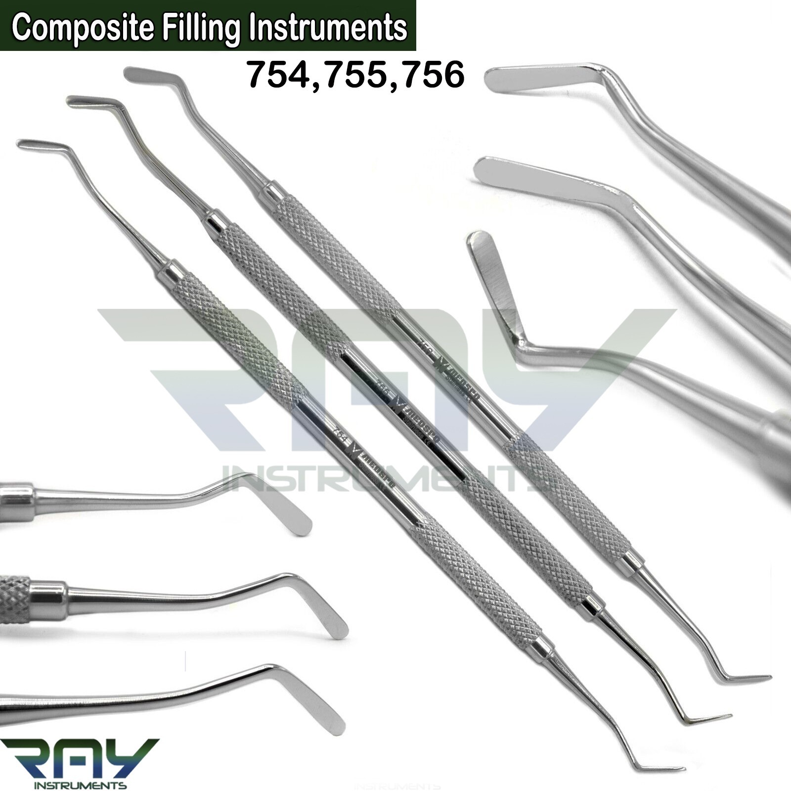 Dental Flat Plastic Composite Filling Instruments Double Ended Restorative Tools