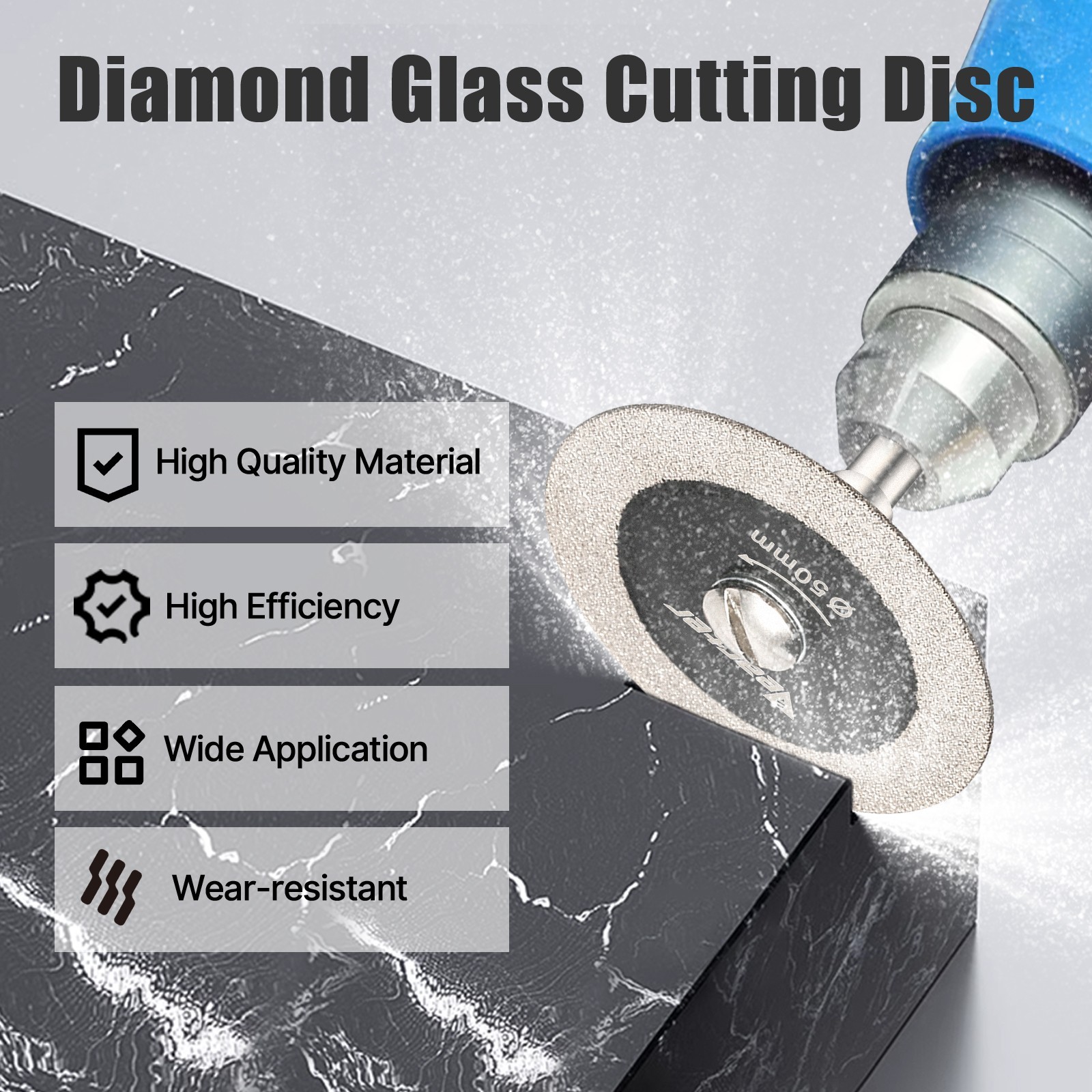 5x 2″ Diamond Glass Cutting Disc for Drill Rotary Tool Ceramic Tile Cutter Blade