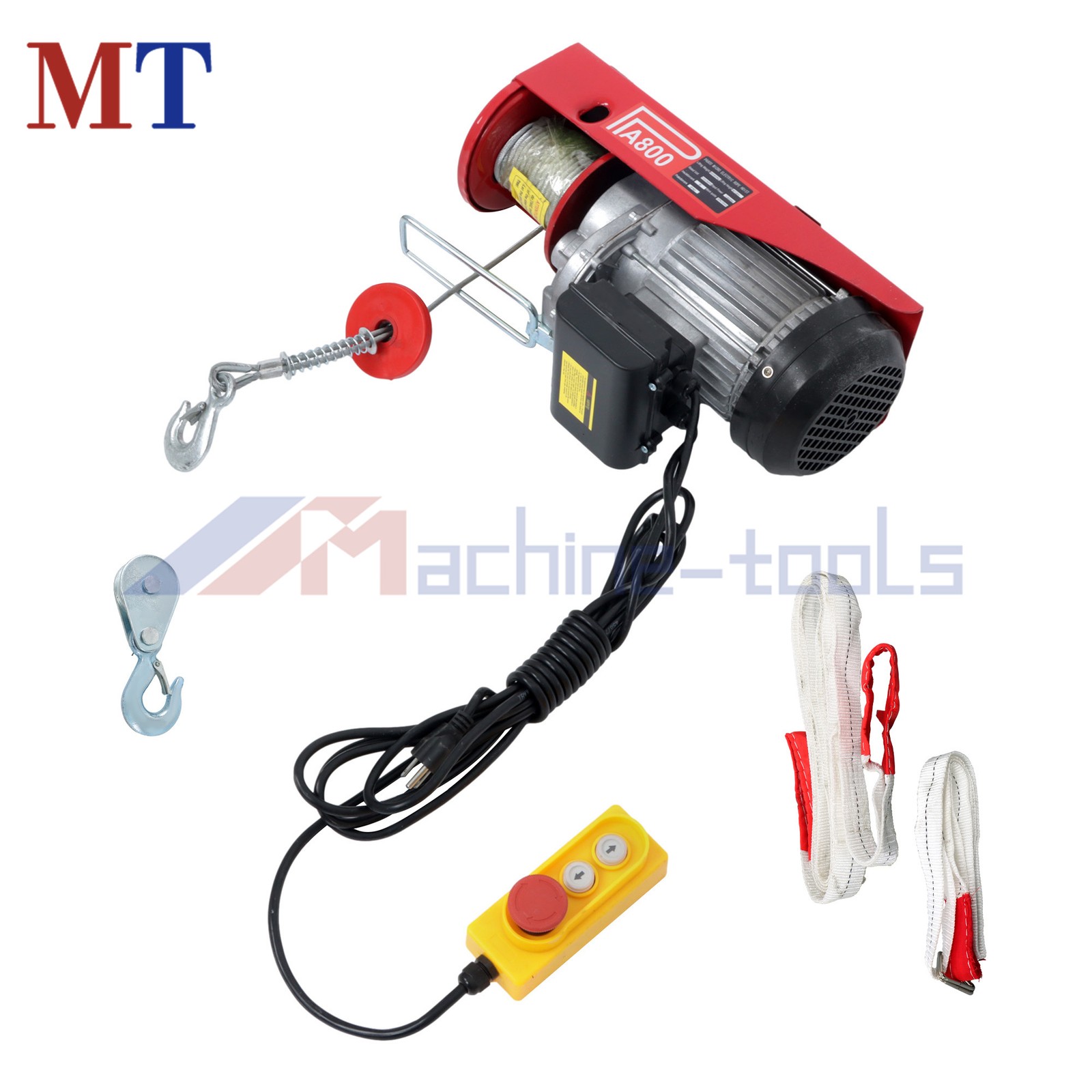 PA800 Electric Hoist 1760lbs Crane Winch w/ Wired Remote Control 1350W 110V