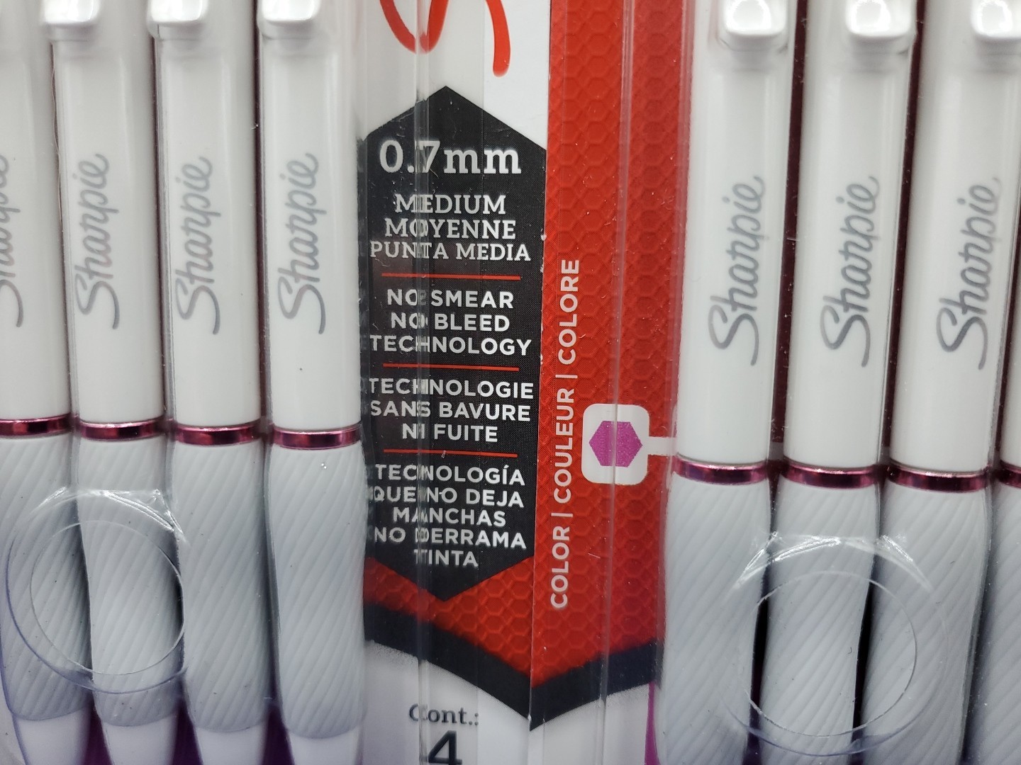 2 Pack SHARPIE S-Gel Gel Pens Medium Point 0.7mm Pearl White Body 4Ct Berry Pink