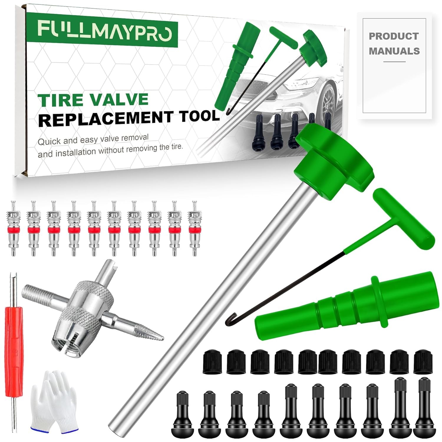 38PCS Tire Valve Stem Core Quickly Replacement Tool Kit,Quick Change Tire Valve