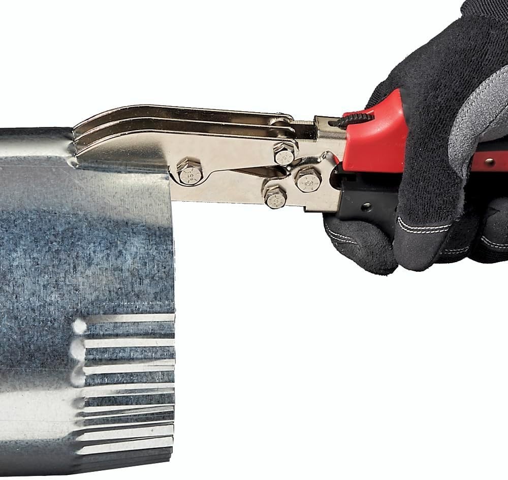 5-Blade Pipe Crimper Hand Powered HVAC Duct & Stove Pipe Repair Tool