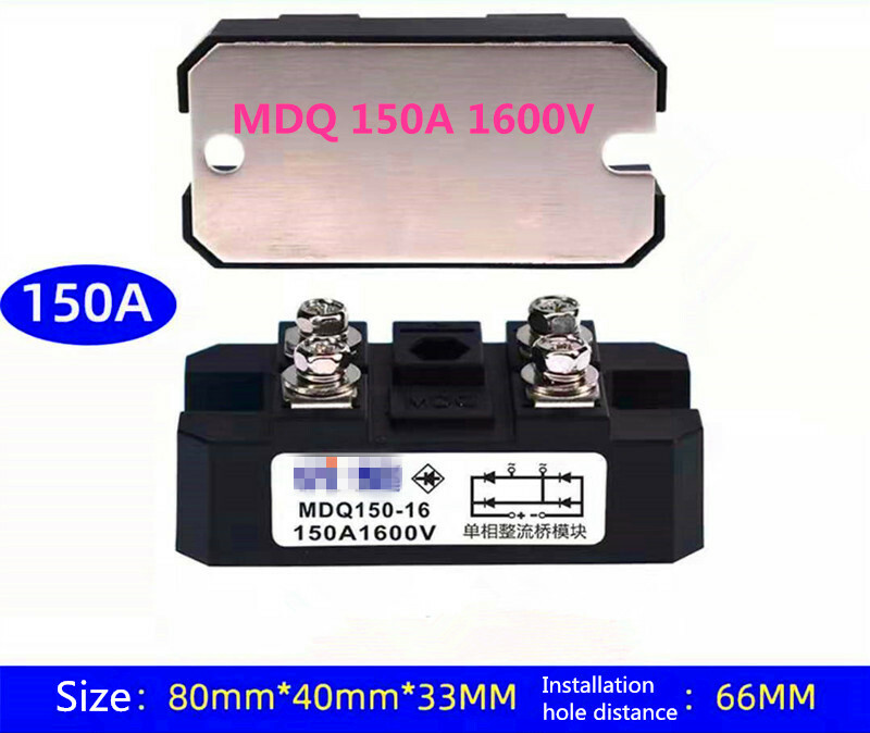 1Pc MDQ100A/200A/300A/400A/500A/1000A 1600V Single Phase Diode Bridge Rectifier