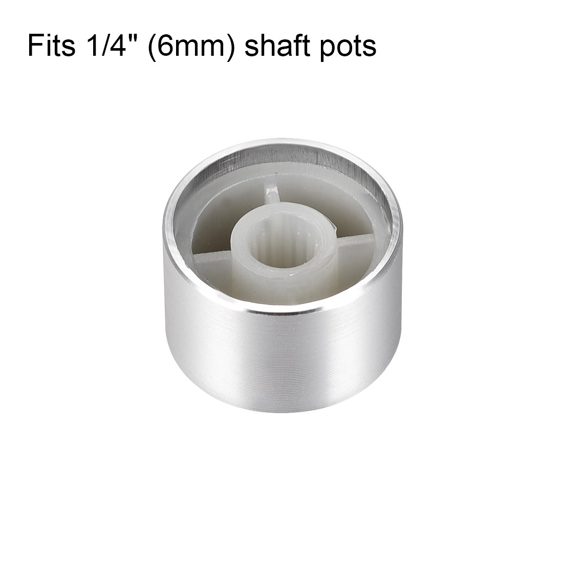 5pcs Potentiometer Knob Silver Tone Smooth Surface 20mmx13mm Volume Control Knob