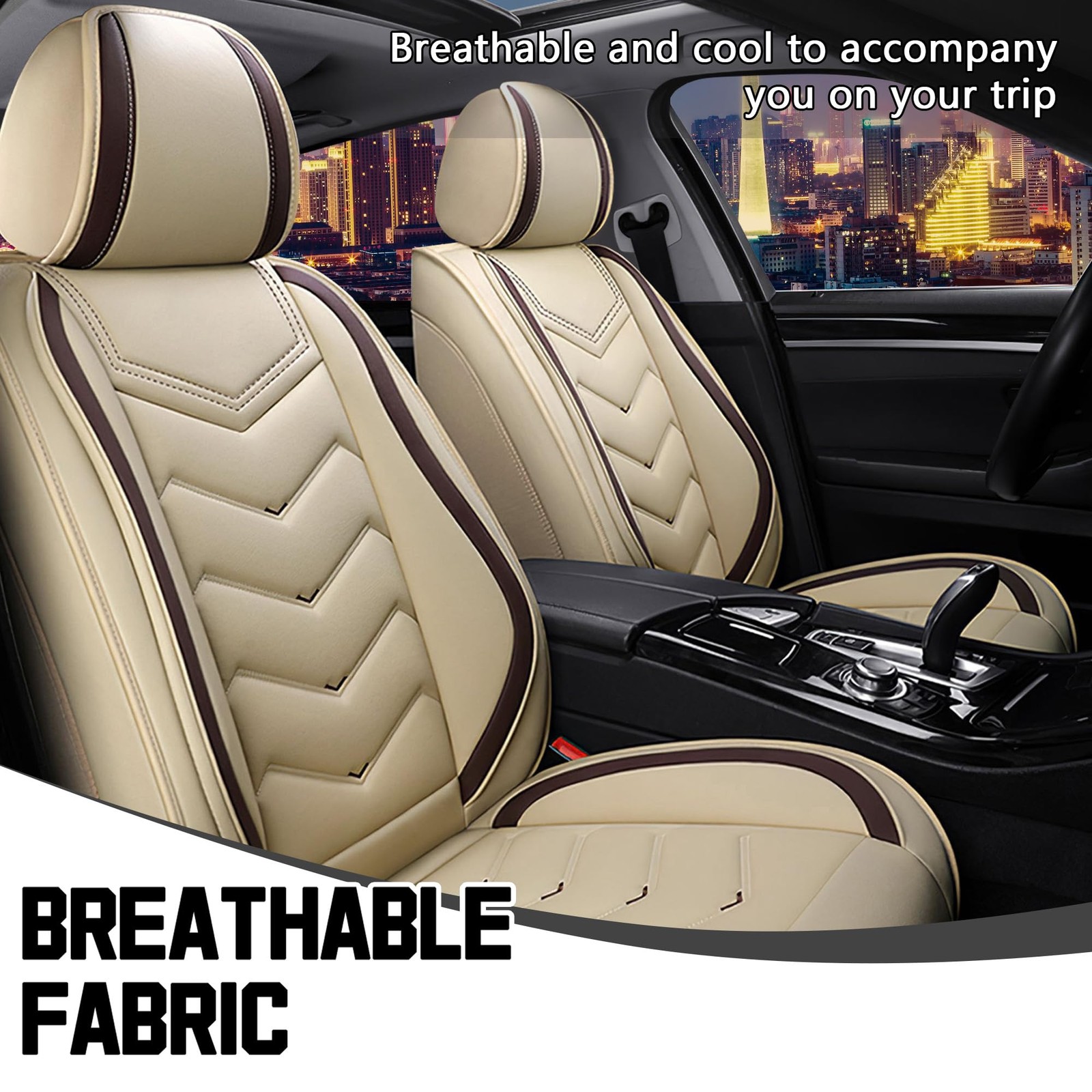 Car Seat Covers Chrysler Aspen 07-09 Premium Nappa Leather 2 Seats Beige