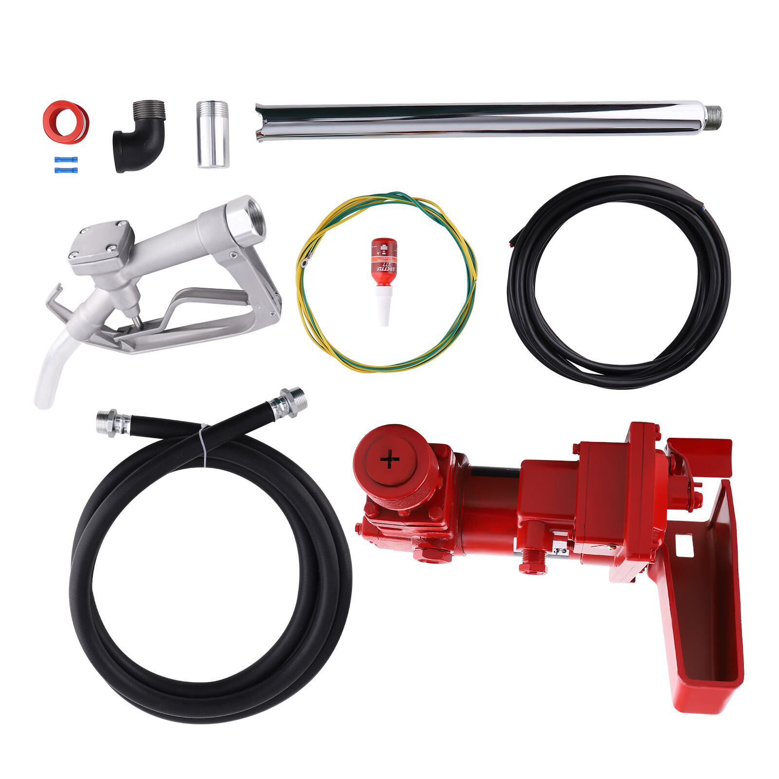 New Fuel Transfer Pump Kit 12V 15GPM with Nozzle Kit Gas Diesel Kerosene
