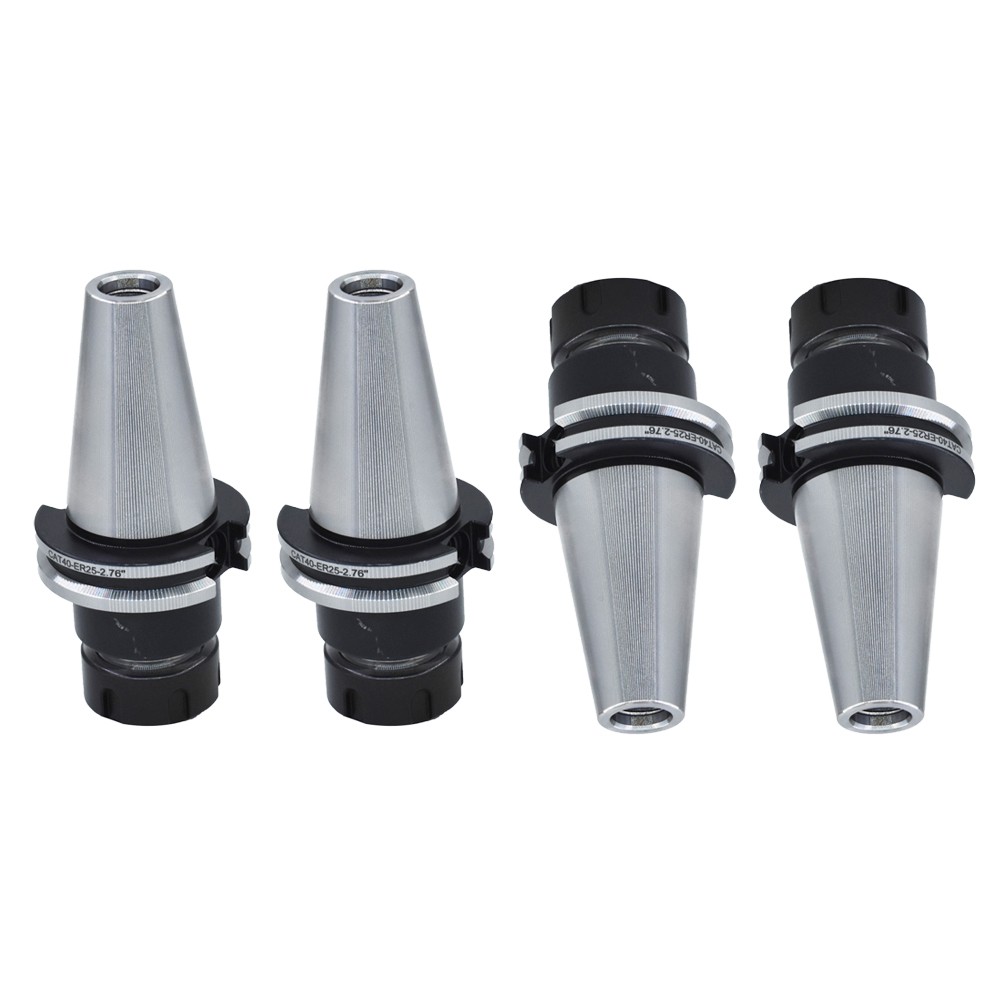 CAT40 ER25 Collet Chuck W. 2.76″ Gage Length Chucks Tool Holder Set 4 PCS