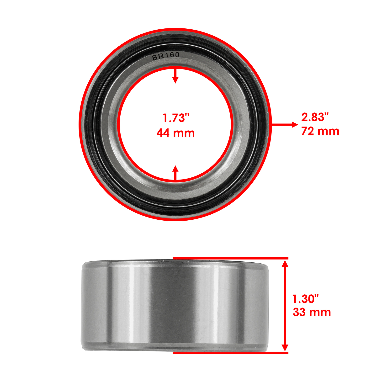 DAC447233-2RS DAC447233 DAC4472W Double Row Rubber Sealed Ball Bearings 44x72x33