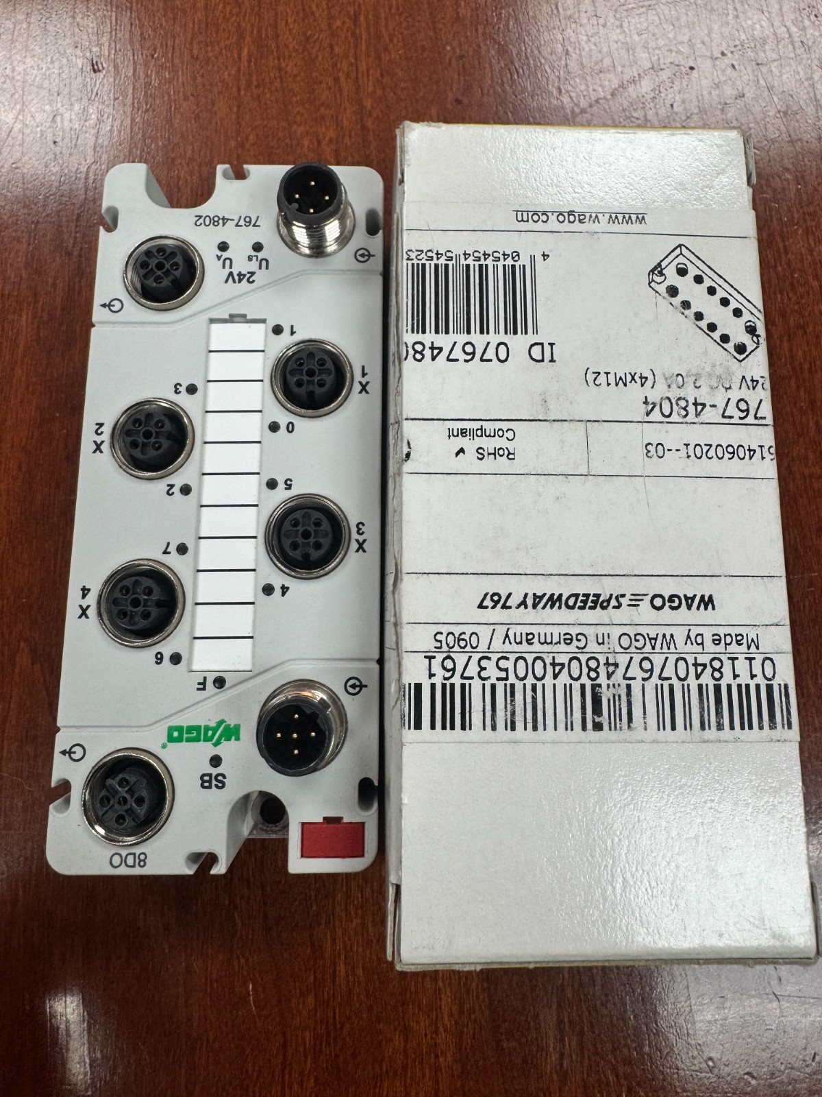 WAGO 767-4804 Speedway 767 8DO Digital Output Module 24V DC 2A M12 PLC I/O Block