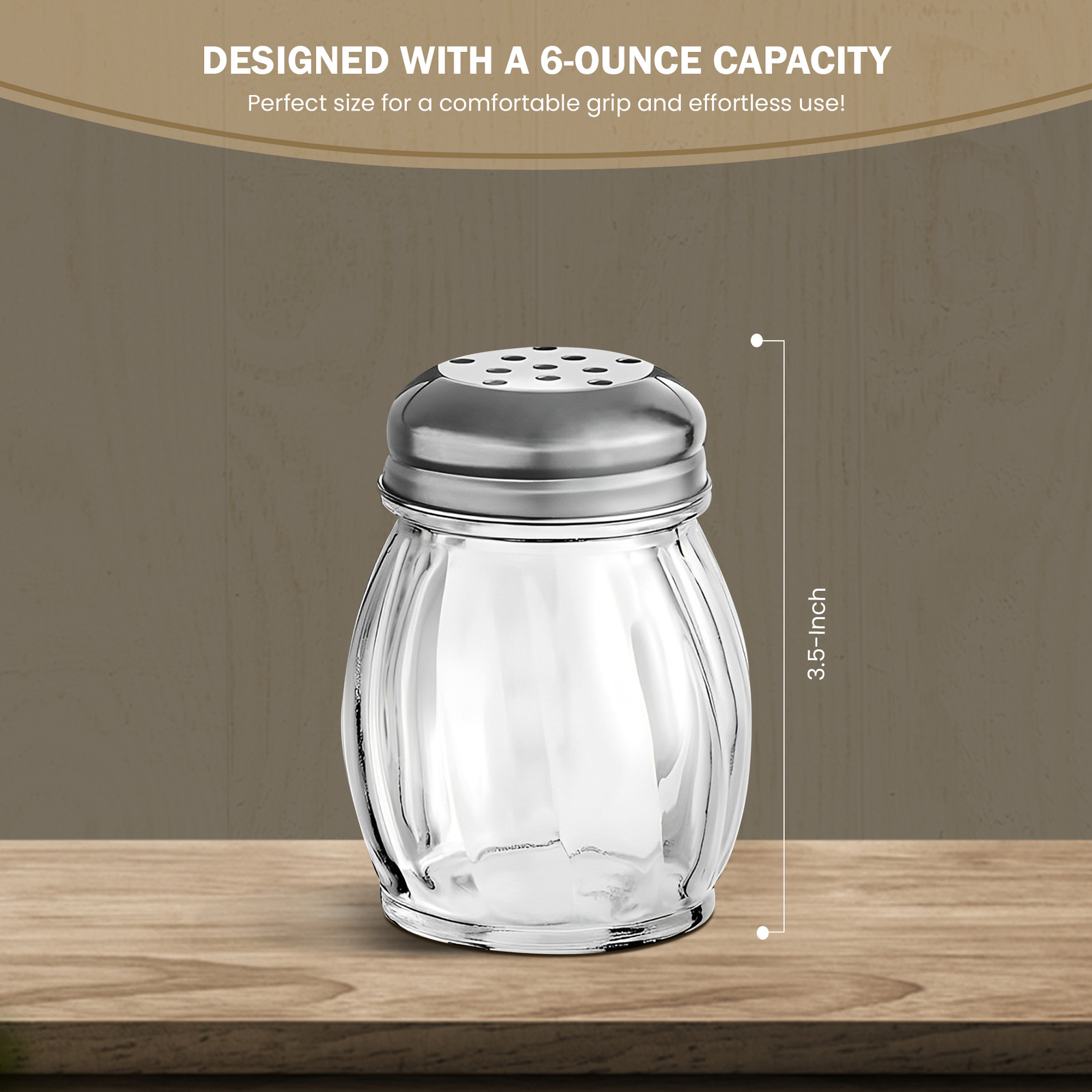 OCS Parts 2-Pack 3.5″ Glass Spice and Cheese Shakers with Perforated Lids
