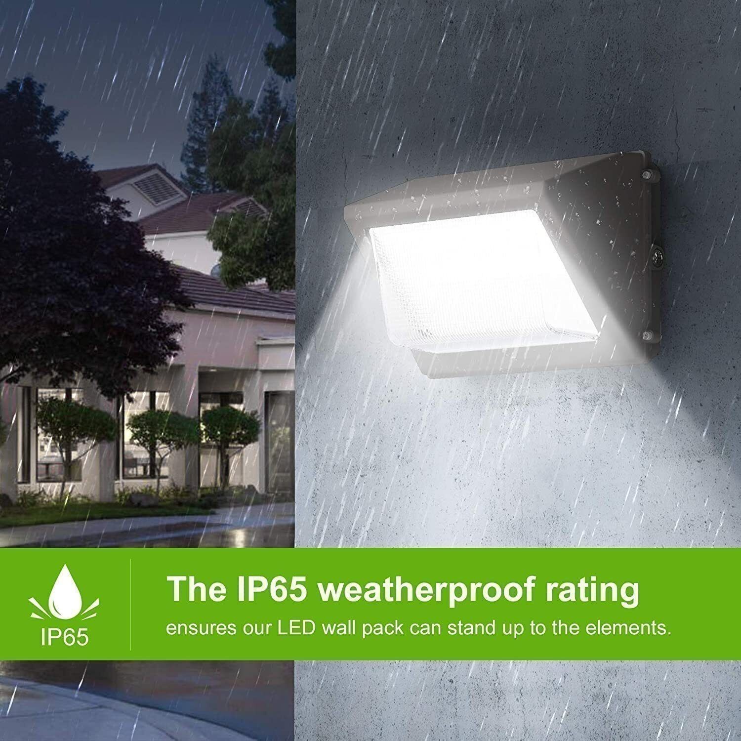 80/60/48W 2PCS LED Wall Pack Light (Photocell) Wall Lamp Outdoor Security Light