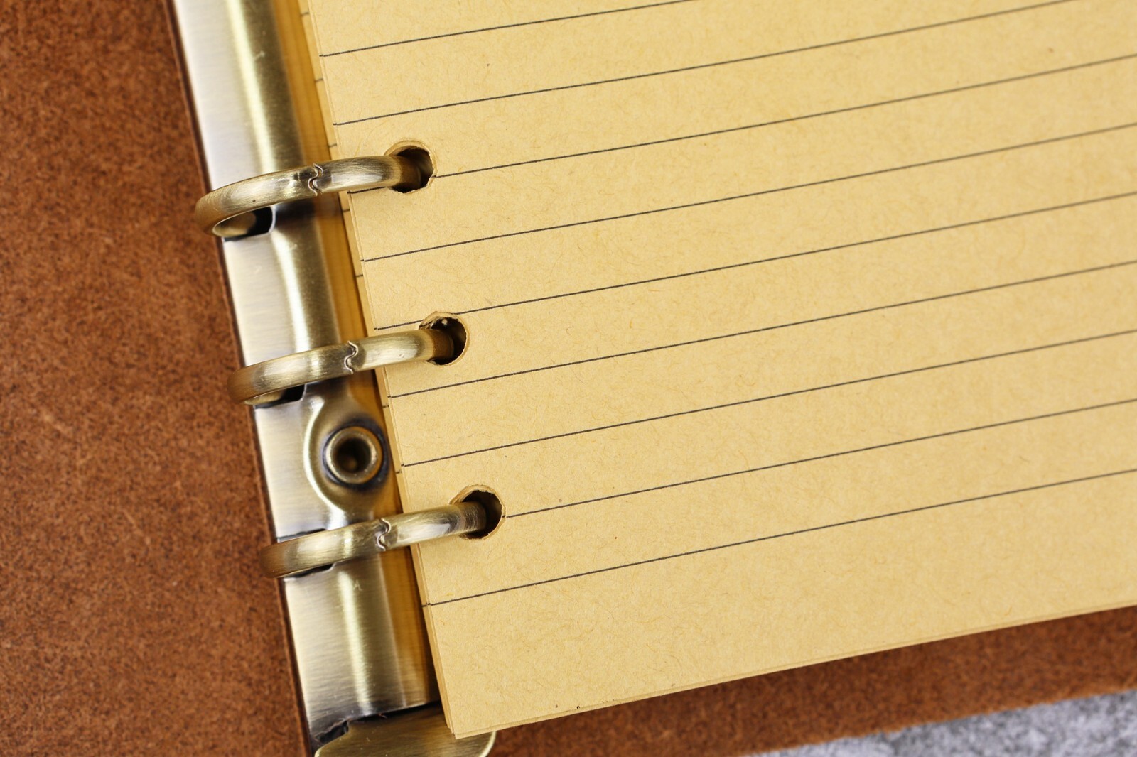 Personalized rustic leather 6 ring A6 journal diary cover with pen holder