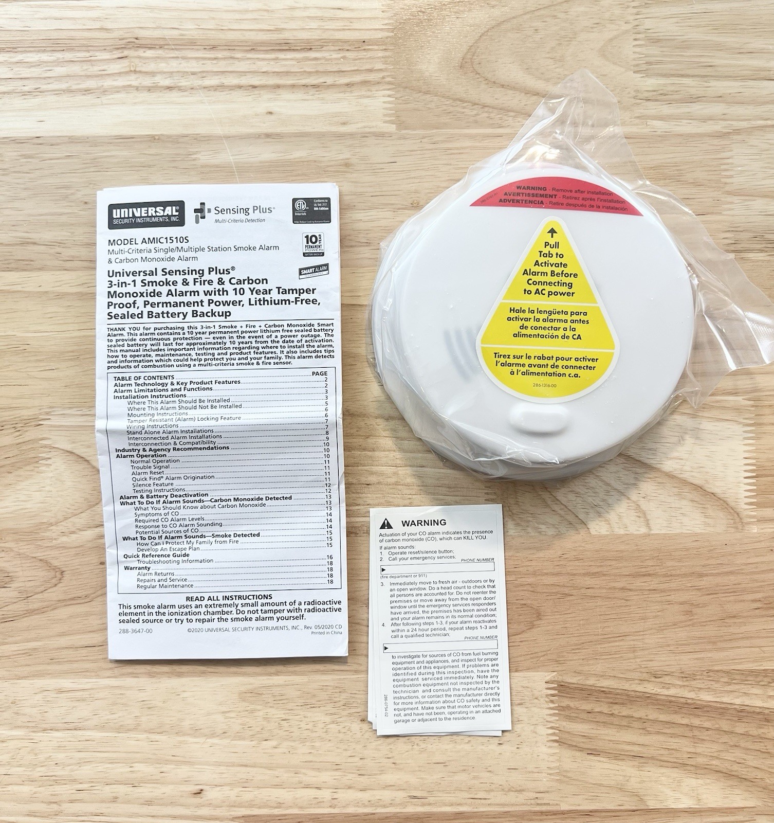 USI Sensing Plus AMIC1510SB Multi Criteria Hardwired Combo Smoke Fire & Carbons