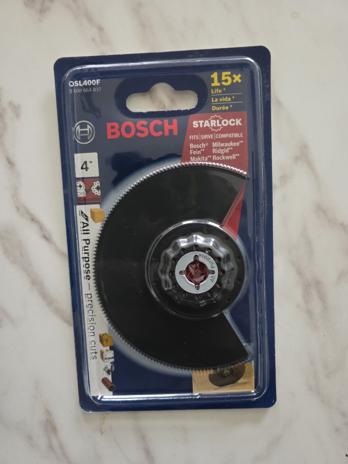 Bosch OSL400F Starlock Oscillating Multi Tool Bi-Metal Segmented Saw Blade, 4″