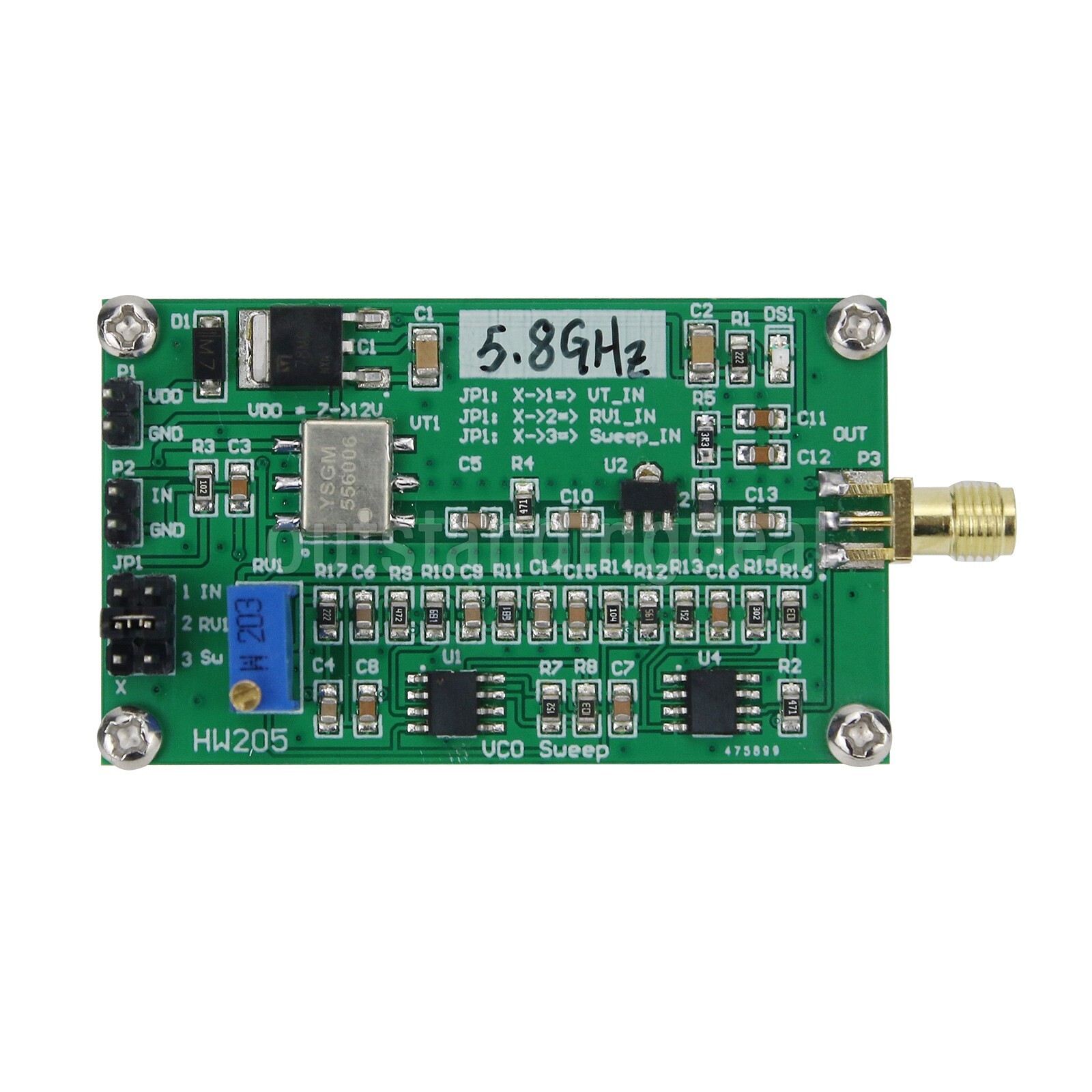 HW205 5.8GHz VCO Sweep Signal Generator Module RF Signal Source Sweep Generator#