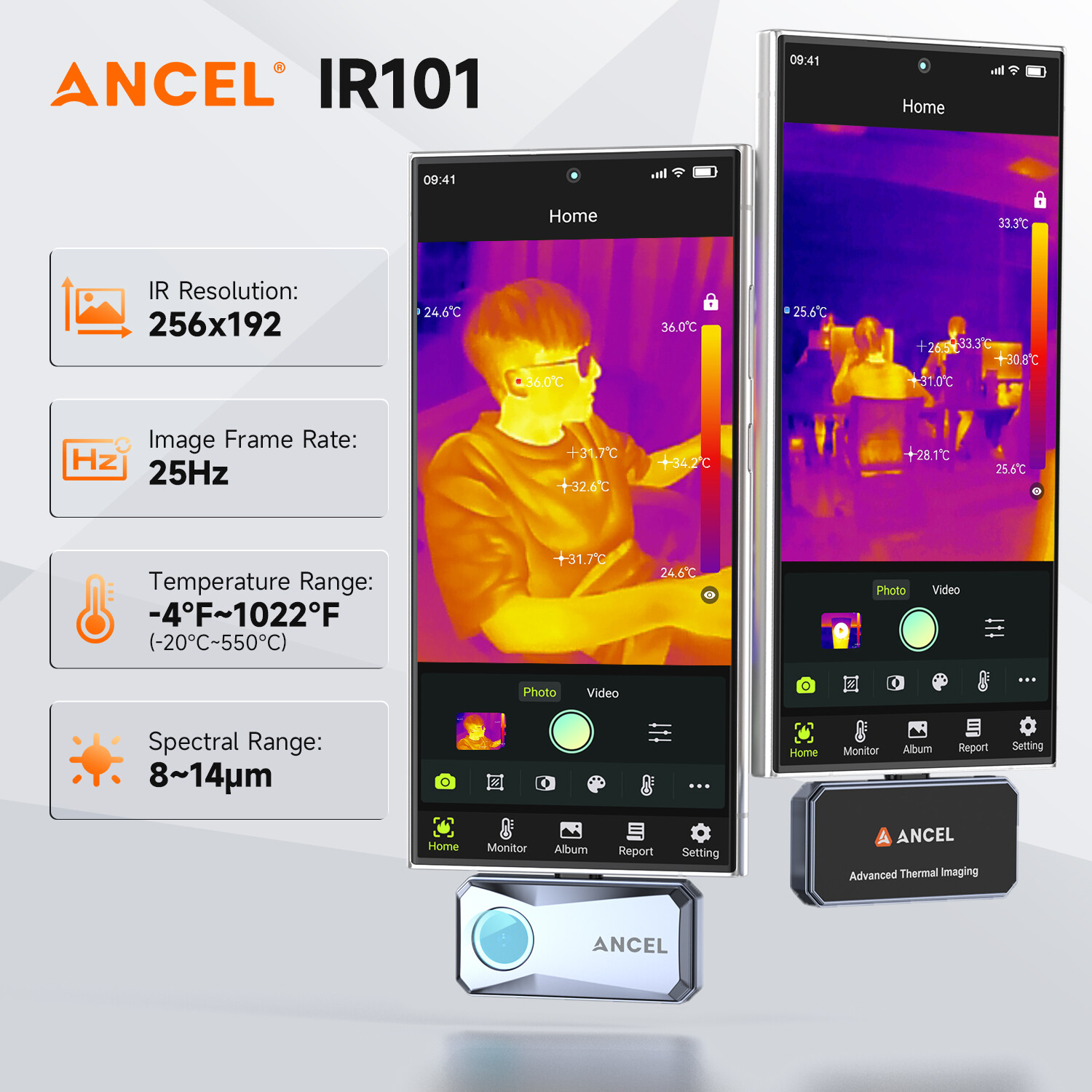 ANCEL IR101 256×192 Pixels Thermal Imaging Camera for Android USB-C Phones
