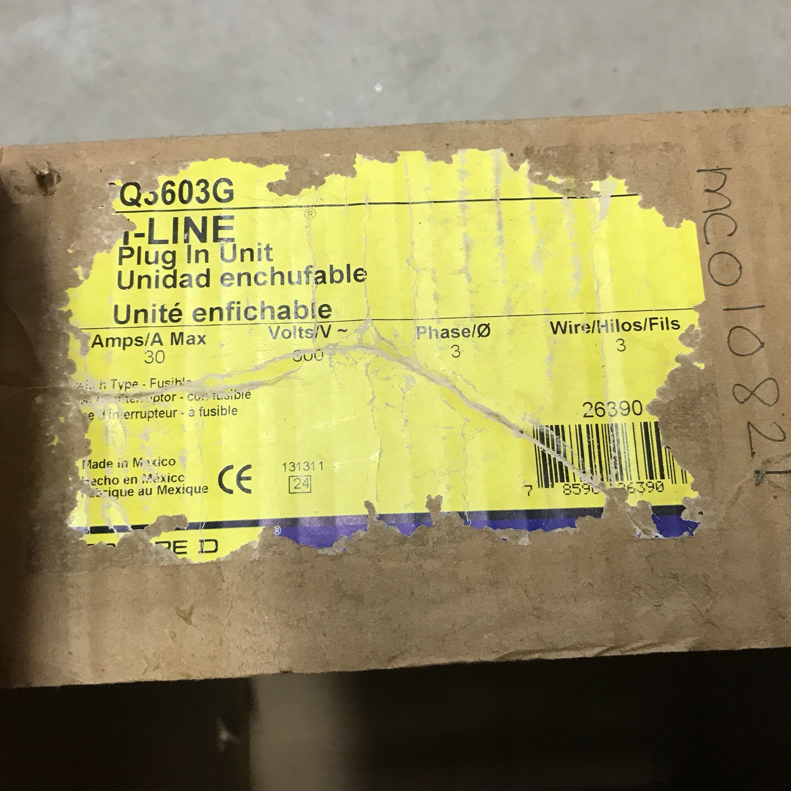 SQUARE D PQ3603G 30A 600V 3Ph 3W NEW OPEN BOX OLD STOCK