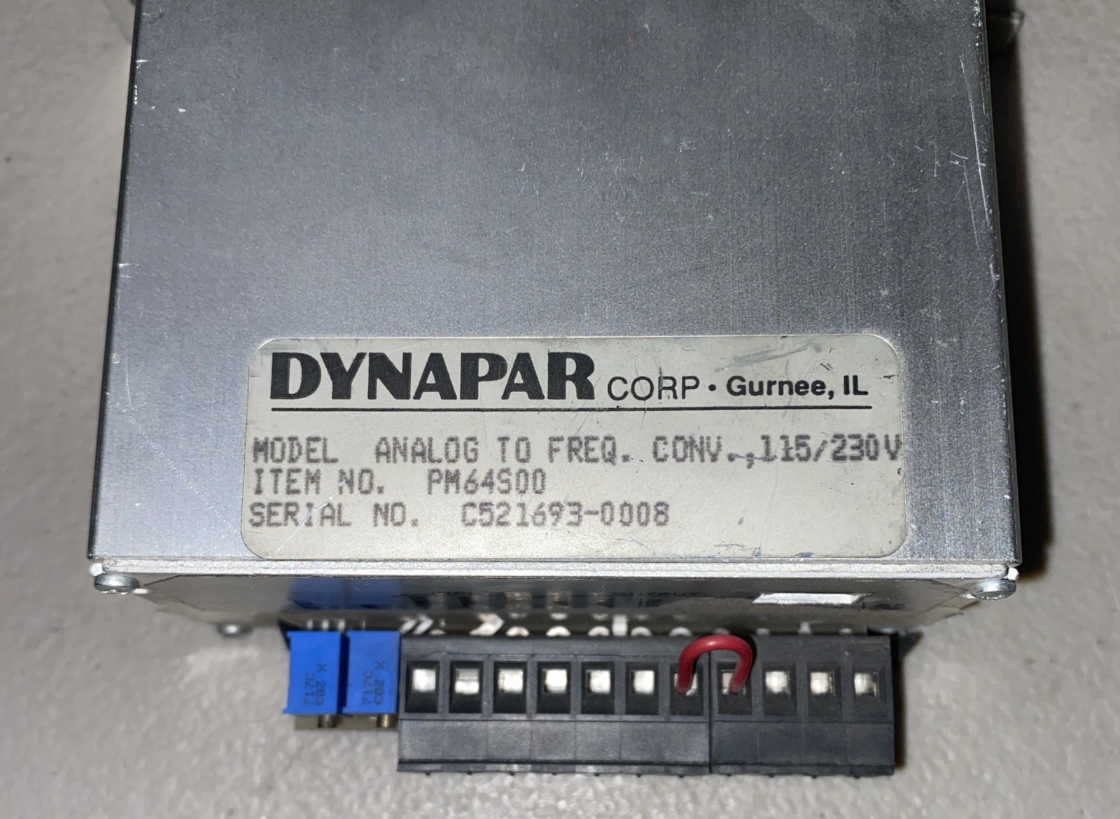 Dynapar PM64S00 Analog to Frequency Converter 115/230 V