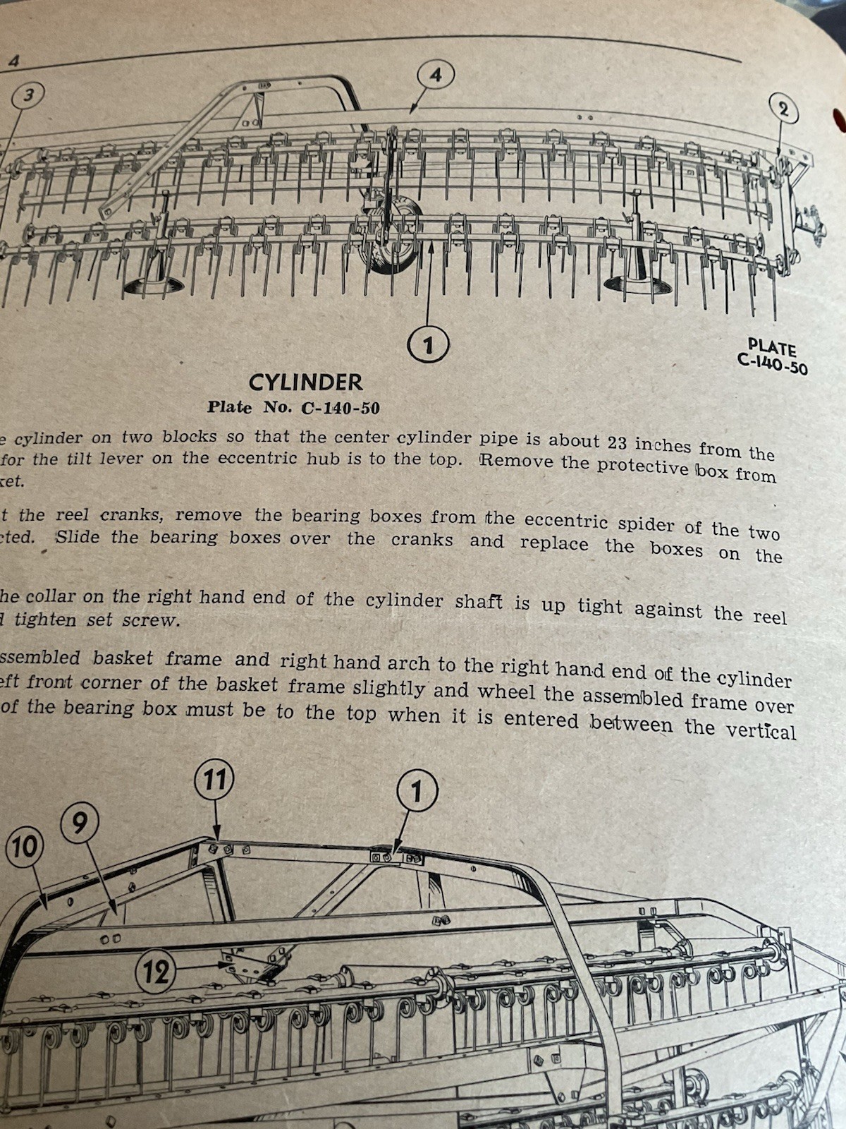 Vintage Co-op E5 side delivery rake set up an operating instructions