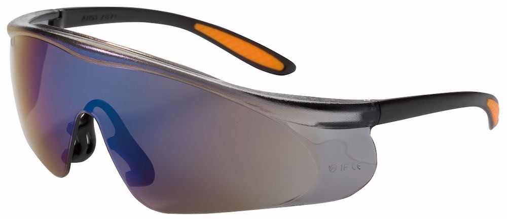 6 Pack Blue Mirror Lens Safety Glasses for Work Sports – Frameless BBS Eyewear