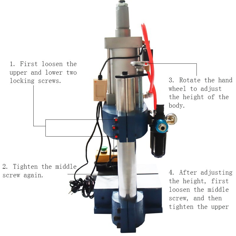 1763Lbs/800kg Pneumatic Punch Machine Punch Press 110V 3.9-1.9in Double Button