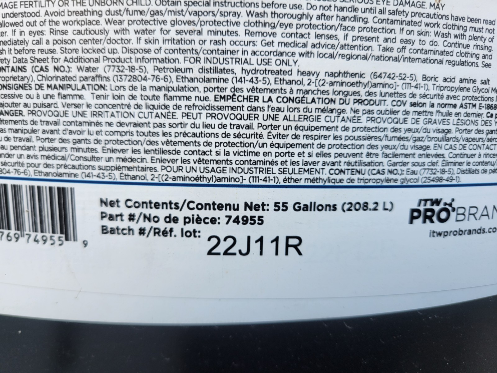Rustlick 375R Cutting Fluid(1- 55 Gallon Drum) Freight shipping or local pickup