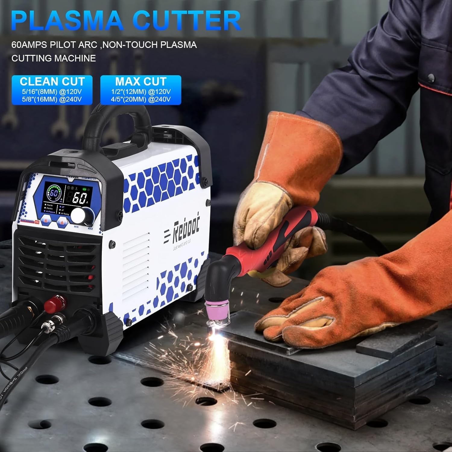 Reboot Plasma Cutter RBC6000DL PRO, 60 Amp Non Touch Pilot Arc Plasma Cutter