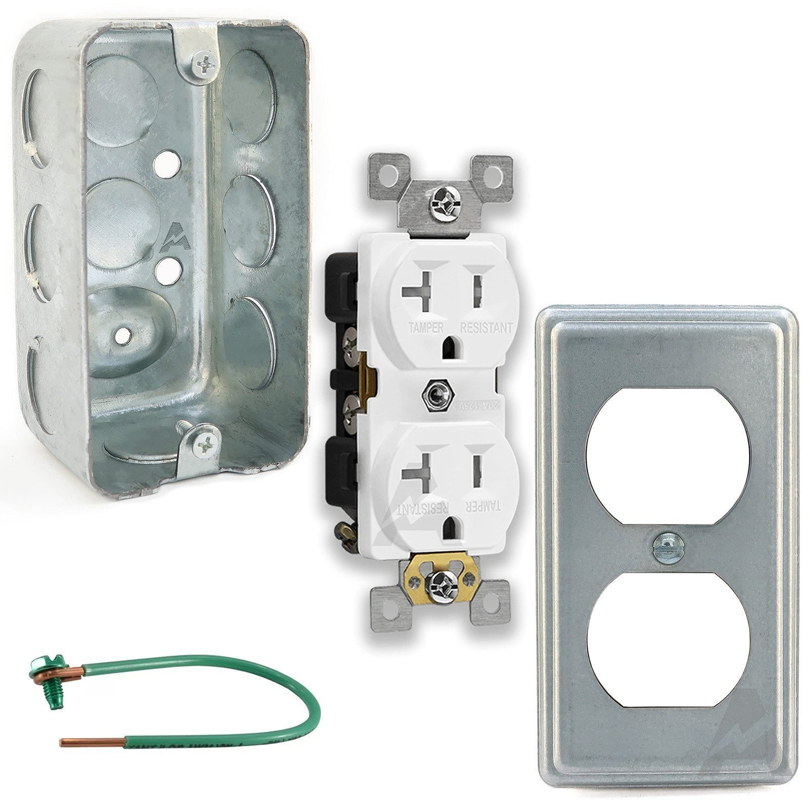 Outlet Box Kit, 2×4» Utility Electrical Box, Duplex Receptacle 2×4» Cover