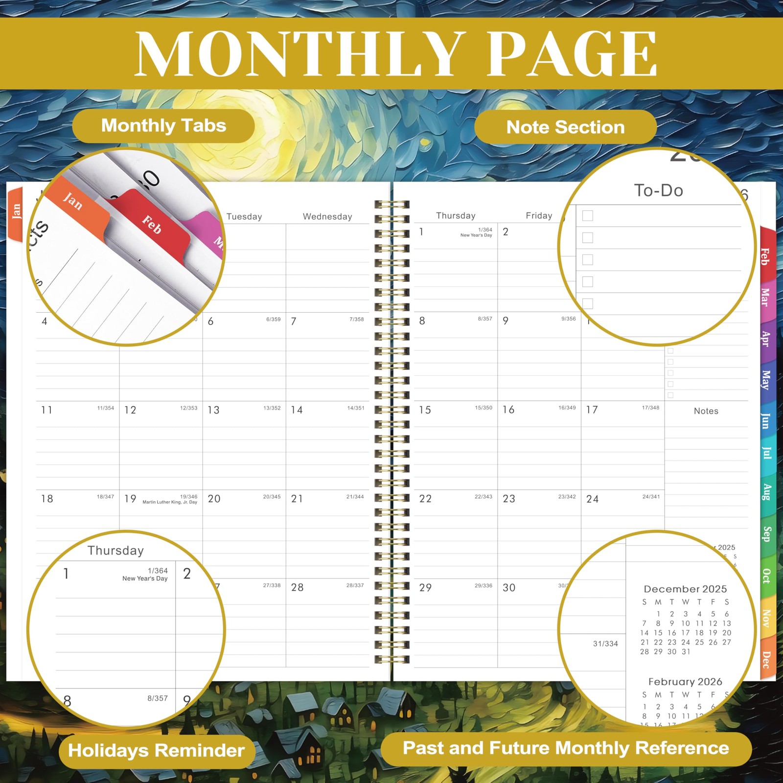 2026 Planner – 2026 Planner Weekly and Monthly, Planner 2026, Jan 2026 – Dec