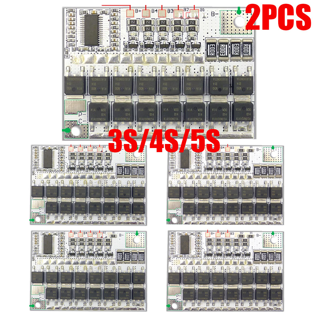 2x 3S/4S/5S 100A 12V BMS Li-ion LMO Lithium Battery Protection Circuit Board