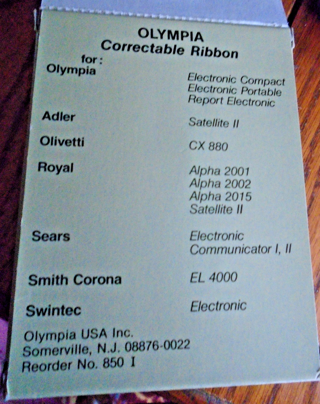 Olympia typewriter single-strike carbon ribbon C, correctable; 13 mm