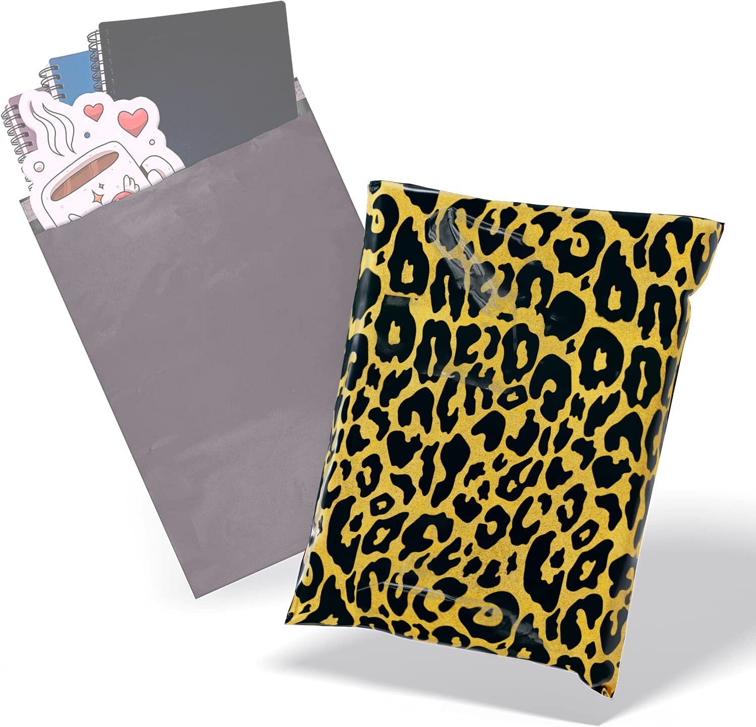 Leopard Expansion Poly Mailers 6 x 9 Inches. 100 Pack Poly Shipping Bags for …