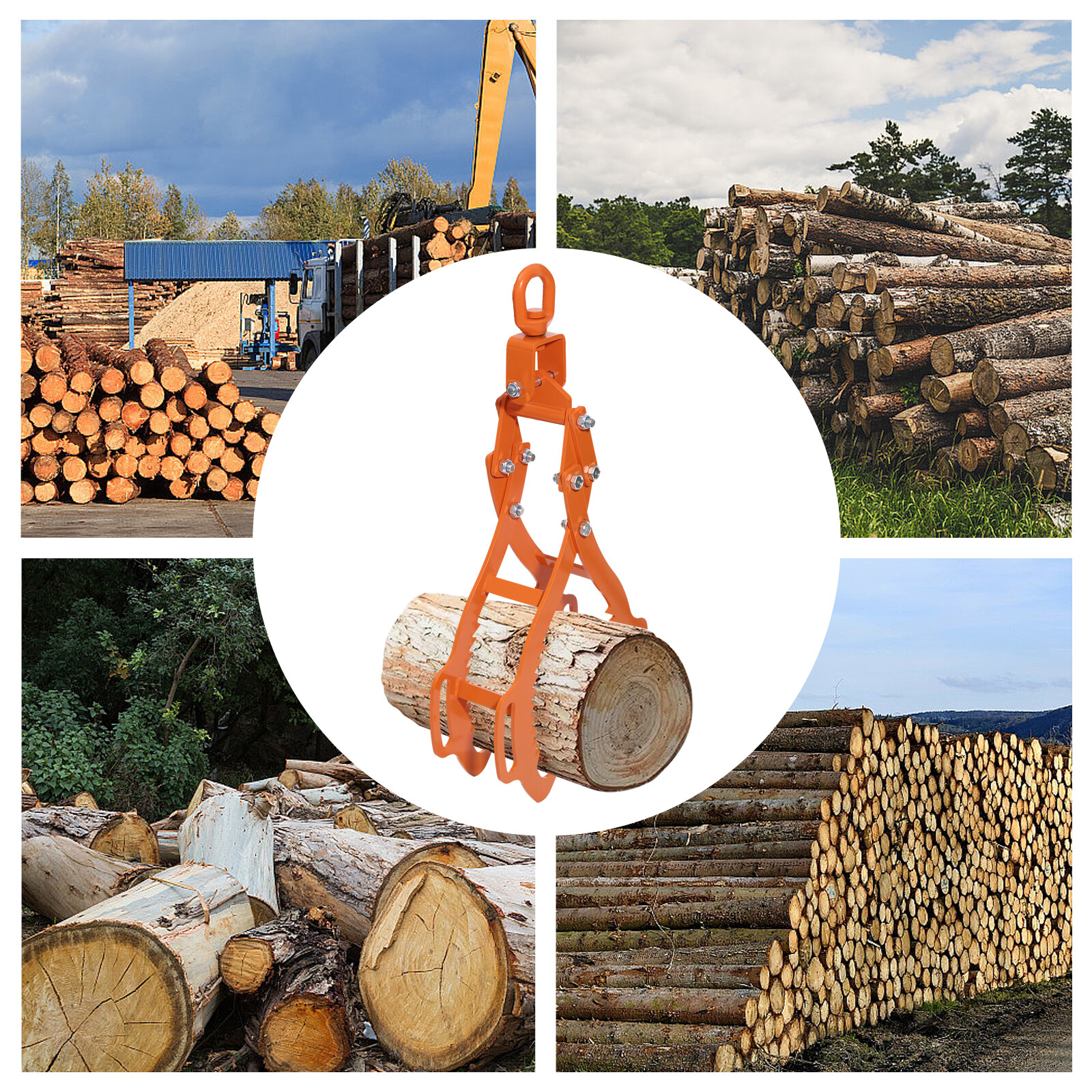 Steel Log Lifting Tongs Timber 4 Claw Log Tong Tongs for Log Lifting