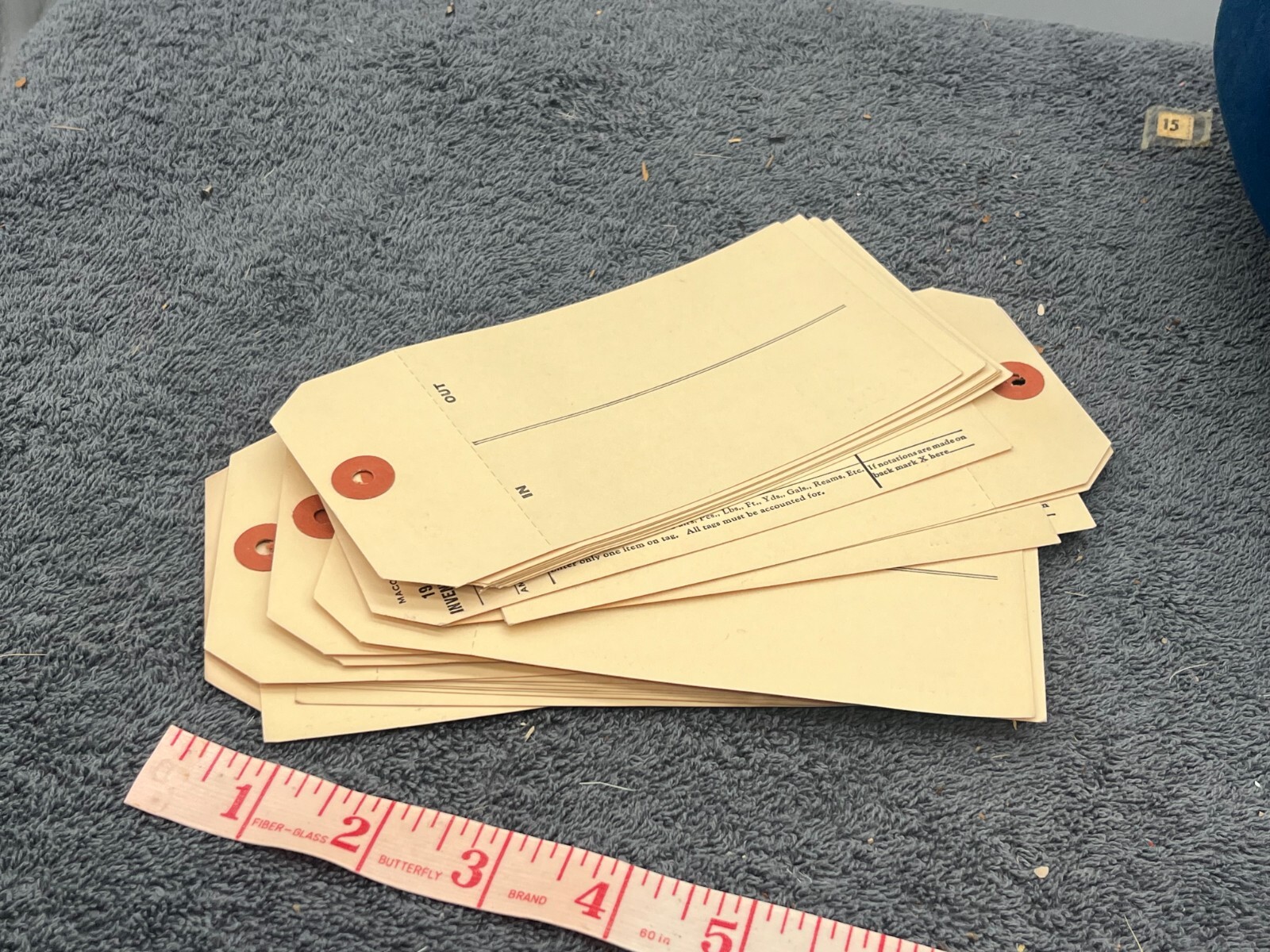 vintage deadstock inventory store label tags office antique numbered lot 50